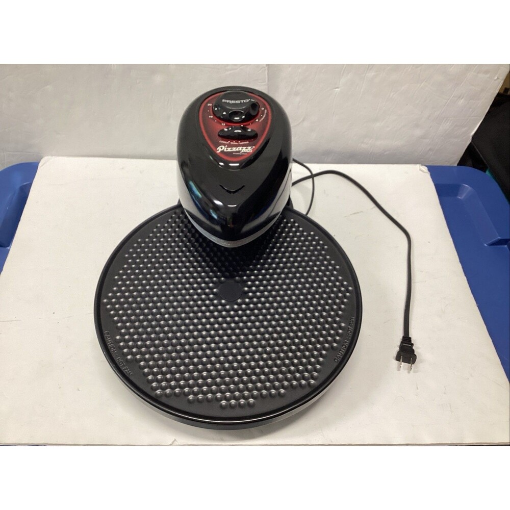presto 0343003 pizzazz plus rotating oven black w/tray